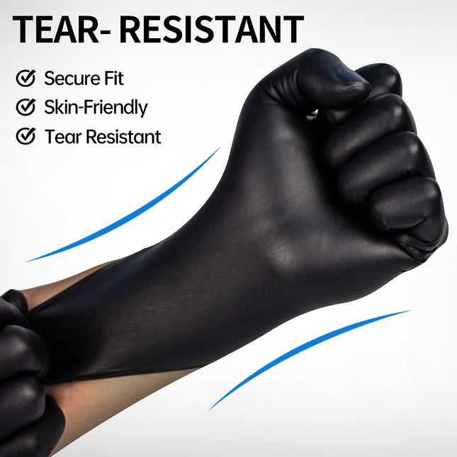 Basic Medical black nitrile gloves: fit and tear-resistant design