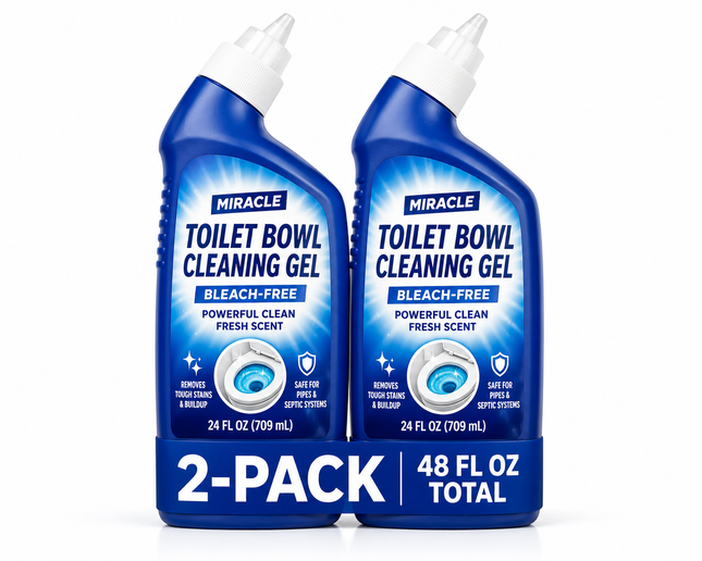 Toilet Bowl Cleaning Gel, Bleach-Free, 24oz (2-Pack)