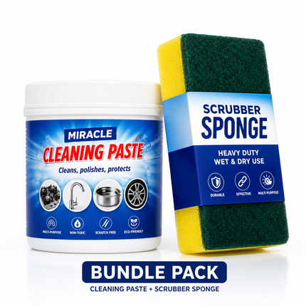 Miracle Cleaning Paste & Scrubber Sponge Bundle
