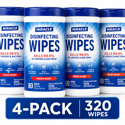 Disinfecting Wipes Bundle, 4-Pack (320 Wipes)